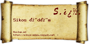 Sikos Ádám névjegykártya