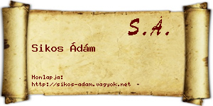 Sikos Ádám névjegykártya